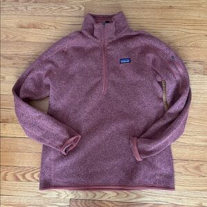 Patagonia quarter zip fleece in marled pinkish red sz L Large